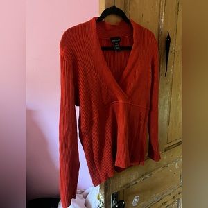 Orange V neck Lane Bryant Sweater